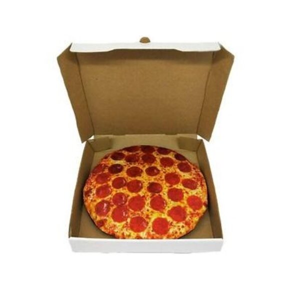 Fabdog 10" Pizza Squeaky Dog Toy - Pepperoni Design - Durable Plush Material - Picture 2 of 8